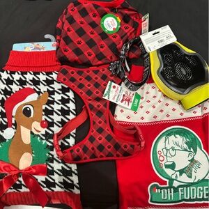 Dog sweaters, brush & collar